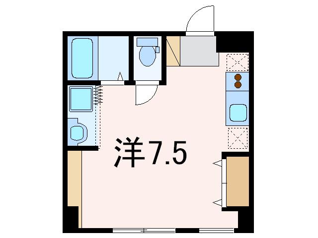 ヴィラ城内(ワンルーム/1階)の間取り写真