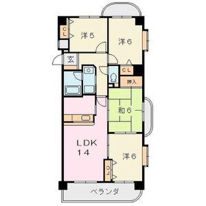 シャロン山之手(4LDK/5階)の間取り写真