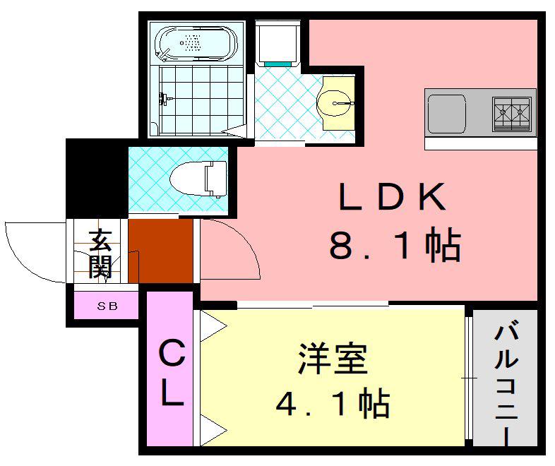 H-MAISON衣摺III(1LDK/1階)の間取り写真