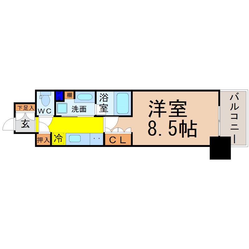 OKBアヴェニール菊井町(1K/7階)の間取り写真