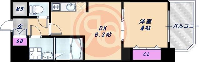 SOAR NAGAI EKIMAE(1DK/2階)の間取り写真