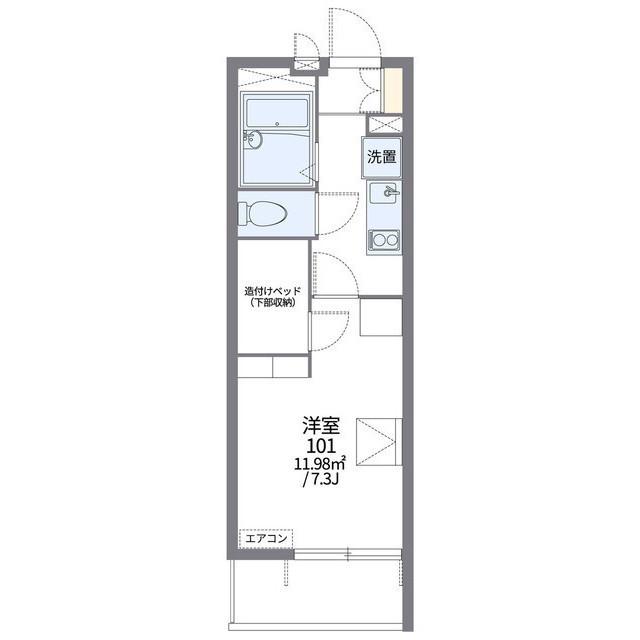 レオパレス宮原(1K/2階)の間取り写真