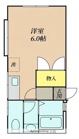 プライマリー上山門(ワンルーム/1階)の間取り写真
