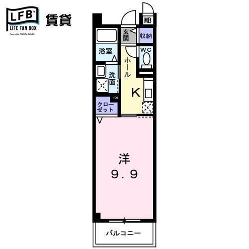 ポラリス(1K/3階)の間取り写真