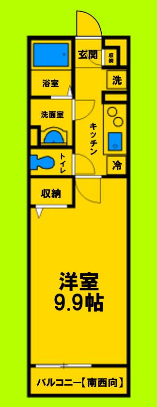 リブリ・竹島(1K/2階)の間取り写真