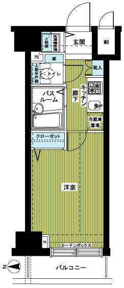 フェニックス方南町弐番館(1K/2階)の間取り写真