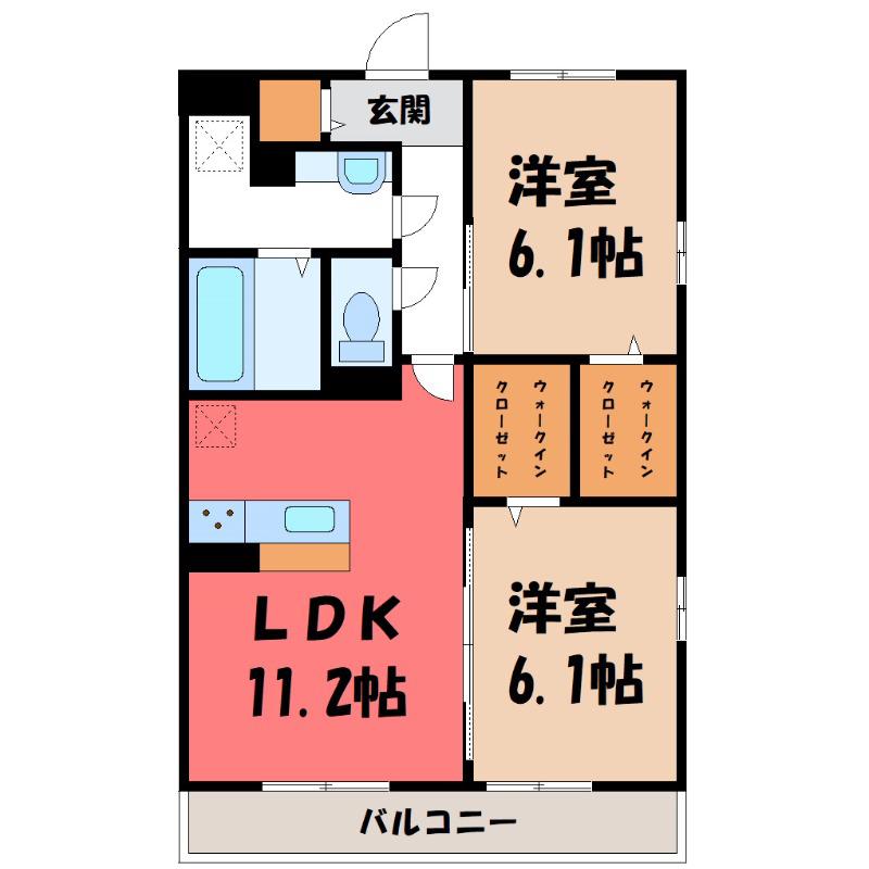 コンフォール(2LDK/2階)の間取り写真