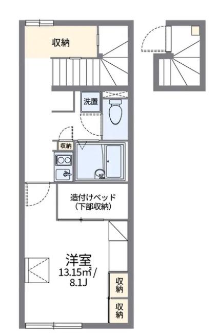 エクレール(1K/2階)の間取り写真