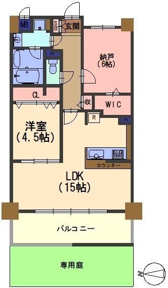 グローリードミール天神(1SLDK/1階)の間取り写真