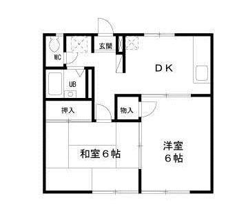 エステートピア赤坂(2DK/1階)の間取り写真