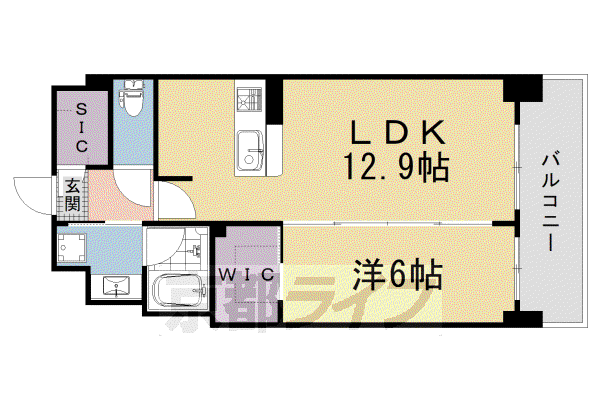 STANDZ西院(1LDK/7階)の間取り写真