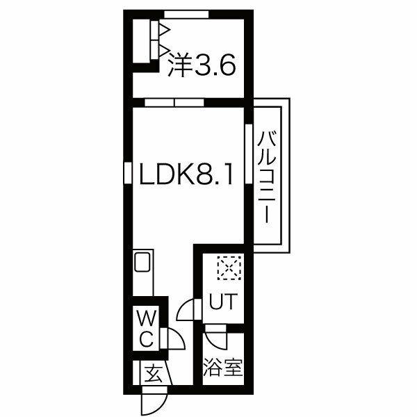 フォレスト笠寺(1LDK/3階)の間取り写真
