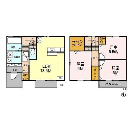 ポラーノ B(3LDK/1階)の間取り写真