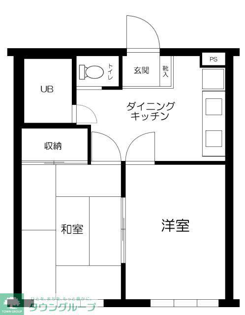 セントメアリー八幡山II(2DK/1階)の間取り写真