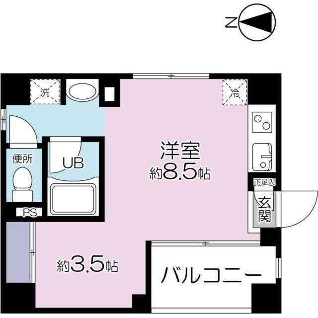 三鶴屋ハウス(ワンルーム/6階)の間取り写真