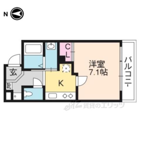 REQUIE深草(1K/3階)の間取り写真