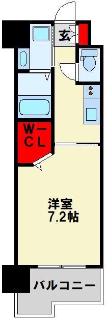 アルゴヴィラージュ工大前(1K/10階)の間取り写真