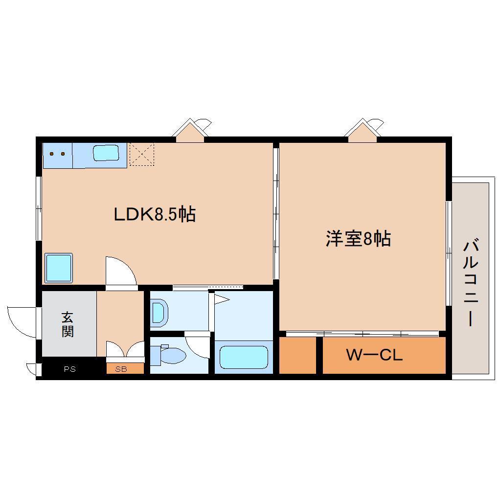 オーエムハイツ(1LDK/1階)の間取り写真