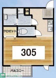 セレーノ新田(ワンルーム/3階)の間取り写真