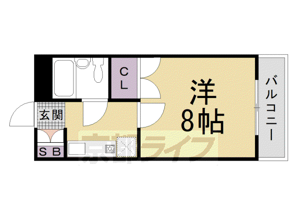 エクセレント丸太町(1K/3階)の間取り写真