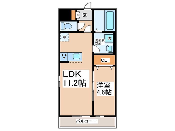 リコルテRINKU(1LDK/3階)の間取り写真