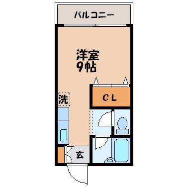 セレーネ(ワンルーム/2階)の間取り写真