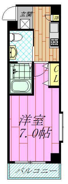 ＪＲ総武線 新小岩駅 徒歩20分 5階建 築8年(1K/3階)の間取り写真