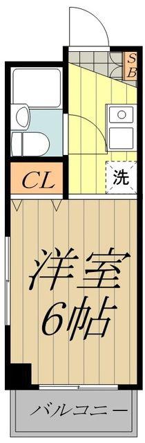 パルハウス(1K/3階)の間取り写真