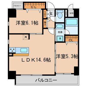 RESIDENCE NAGOYA(2LDK/5階)の間取り写真