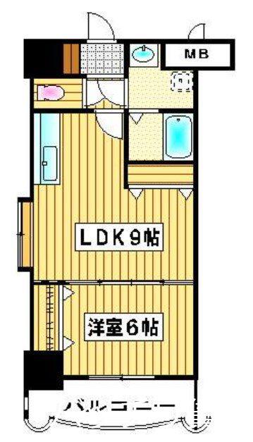 ロイヤル天神東(1LDK/5階)の間取り写真