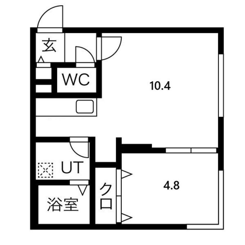 プライムコート西町(1LDK/2階)の間取り写真