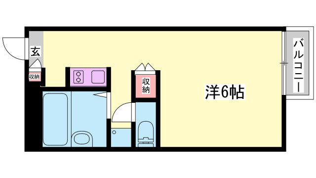 WOOD BELL(1K/1階)の間取り写真