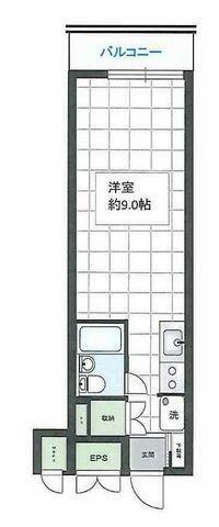 ビラカーサ五番町(ワンルーム/4階)の間取り写真