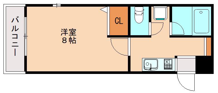 シティパレス姪浜(1K/1階)の間取り写真