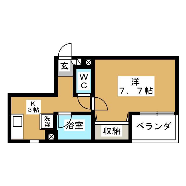 れすぱあすII(1K/3階)の間取り写真