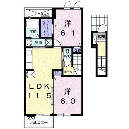 パインフォレスト モーニング(2LDK/2階)の間取り写真