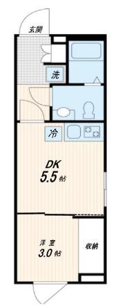 FULLEA神楽坂 フレア神楽坂(1DK/1階)の間取り写真