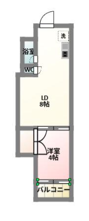 スパジオ関目(1LDK/4階)の間取り写真
