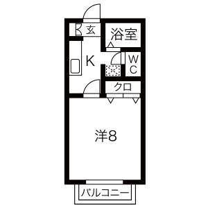 サン・FRIENDS大手(1K/2階)の間取り写真