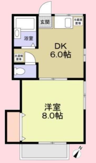ナッツベリーハイツ(1DK/1階)の間取り写真