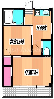 ハイツ欅(2K/2階)の間取り写真