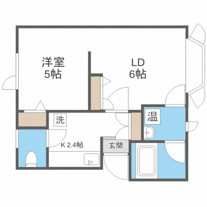ユートピア菊水壱番街A棟(1LDK/1階)の間取り写真