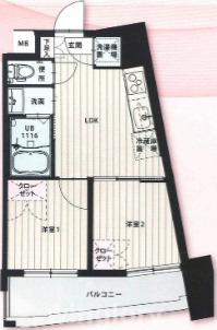 NO.103 ST.DOWN TOWN HAKATA(2DK/4階)の間取り写真