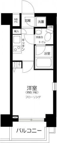 エクセリア芝大門(1K/3階)の間取り写真
