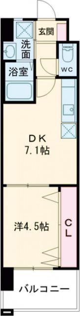 プレミア片野(1LDK/5階)の間取り写真