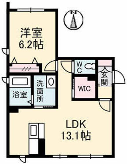 シャーメゾン高柳西 (1LDK/1階)の間取り写真
