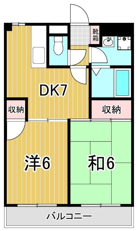 エクセルフラットIII(2DK/3階)の間取り写真