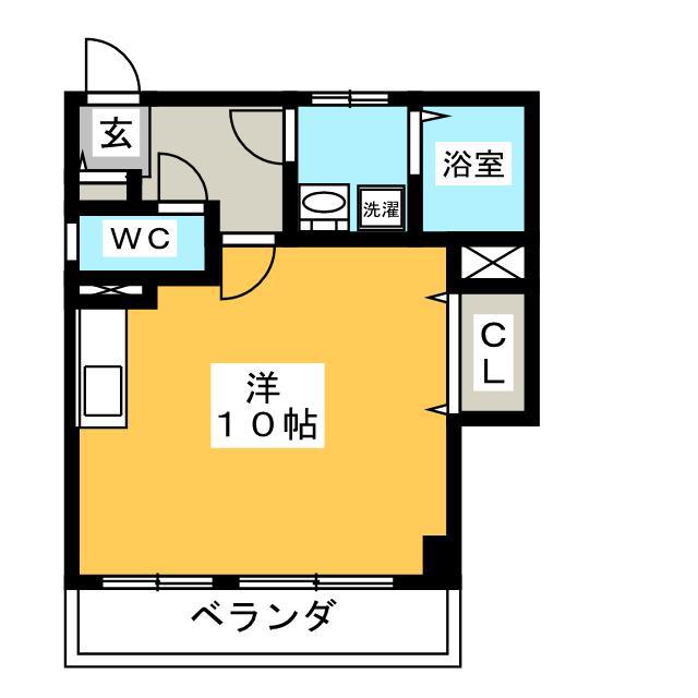 上松マンション(ワンルーム/2階)の間取り写真