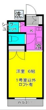 ホワイトハイツ(1K/2階)の間取り写真