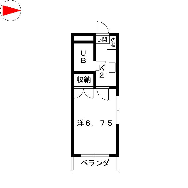 熊谷ビル(1K/3階)の間取り写真
